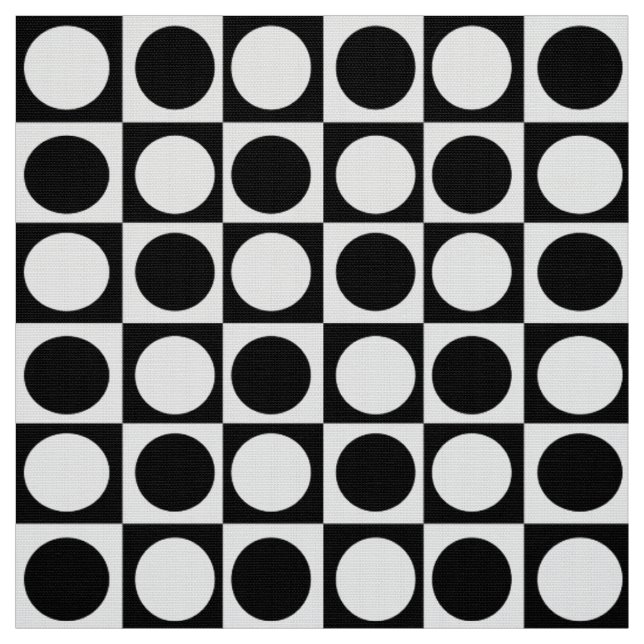 Geometriskt styrda svarta och vita punkter tyg (Provkarta)
