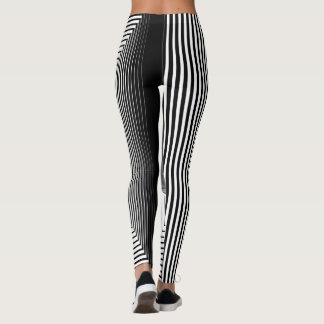 geometriskt svart och vitt mönster leggings