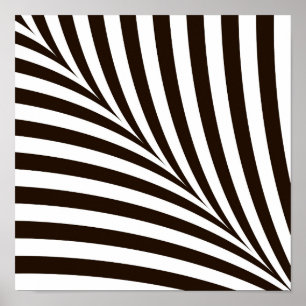 Geometriskt svart och vitt Zebra ränder Poster