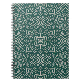 Geometriskt teal-mönster Sömlös snöfladesign Anteckningsbok