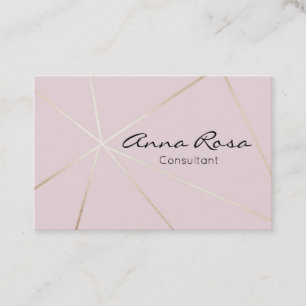 *~* Geometriskt Trendig Ro Guld Modern Foil Rosa Visitkort