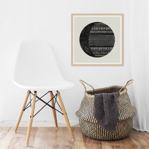 Geometriskt Tribal Mönster Förmörkelse Mån Konsttr Poster