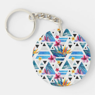 Geometriskt tropiskt blommamönster