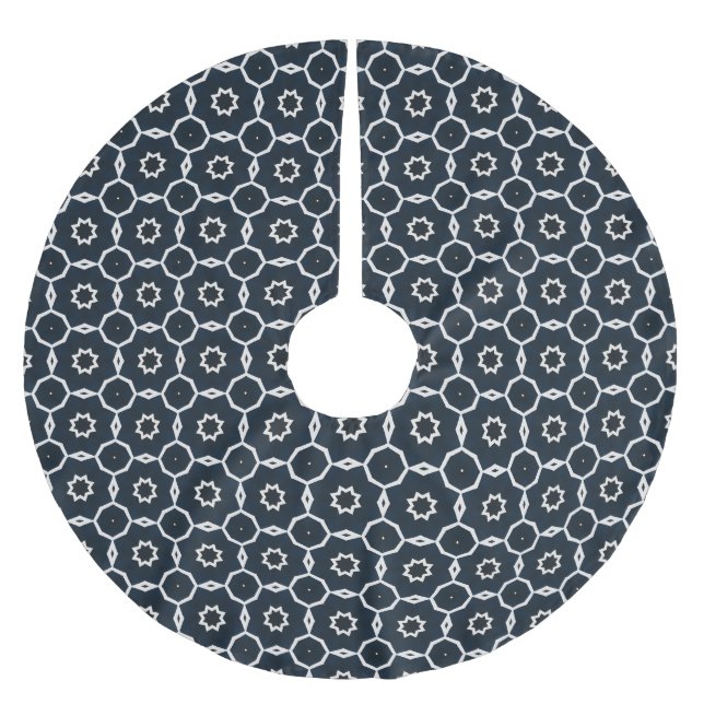 Geometriskt tryck julgransmatta borstad polyester (Framsidan)