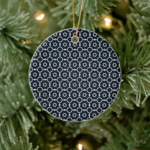 Geometriskt tryck julgransprydnad keramik