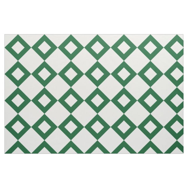 Geometriskt tyg för vit- och gröntdiamantmönster (Fat Quarter)