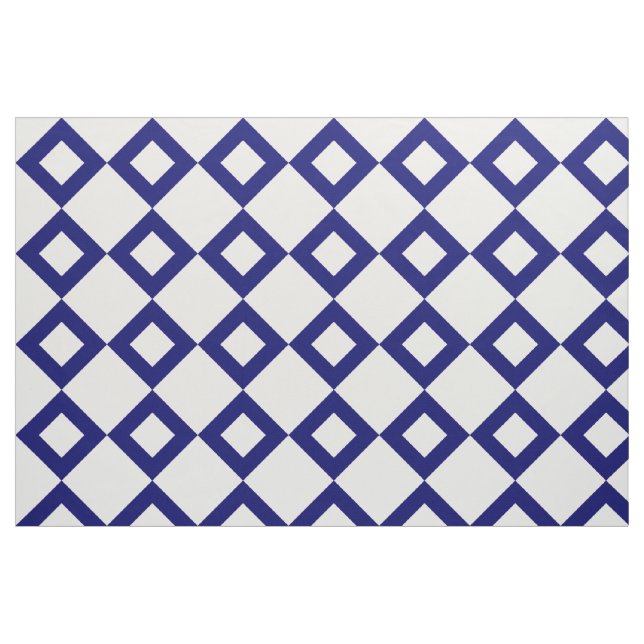 Geometriskt tyg för vit- och marindiamantmönster (Fat Quarter)