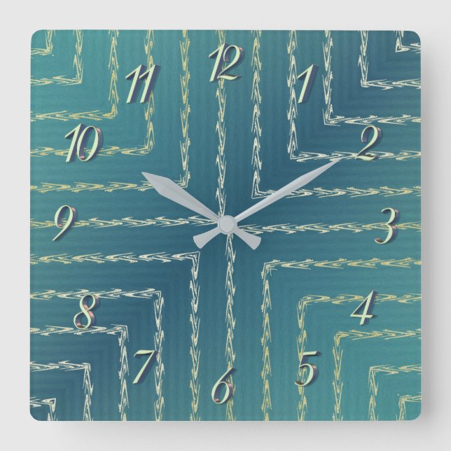 Geometriskt väggklocka för snyggtens Grönt (Framsida)