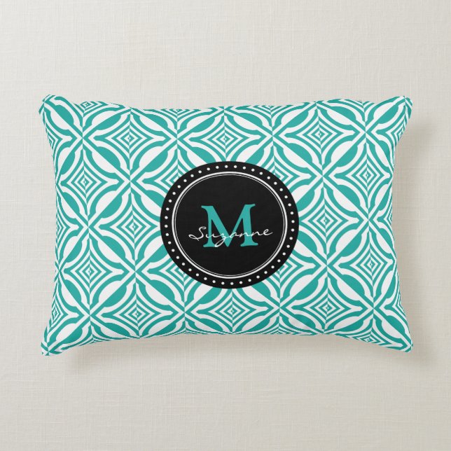 Geometriskt vänt om mönster för Aquavit Prydnadskudde (Framsidan)