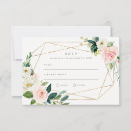 Geometriskt vårromantiskt bröllop RSVP Inbjudningar