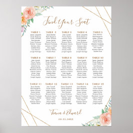 Geometriskt vattenfärgsflödesschema poster