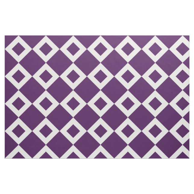 Geometriskt violet- och vitdiamantmönstertyg tyg (Fat Quarter)