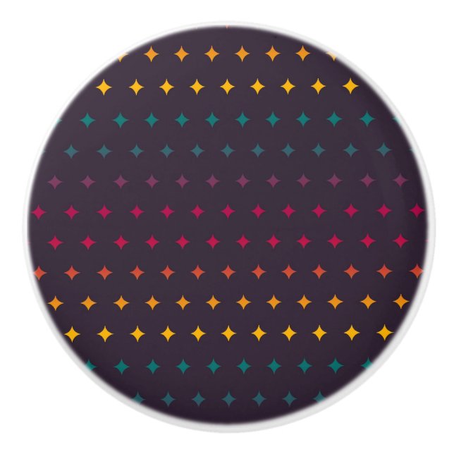 Geometristjärnor Rainbow Retro Cyber Punk Mönster Knopp (Framsidan)