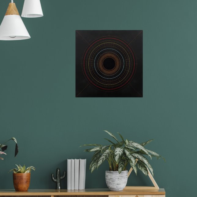 Geometry Art-utskrift med minimalistisk koncenterc Poster (Vardagsrum 1)