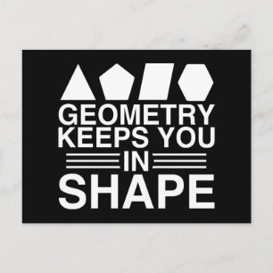 Geometry-Behållor i Shape Math Pun Joke Vykort