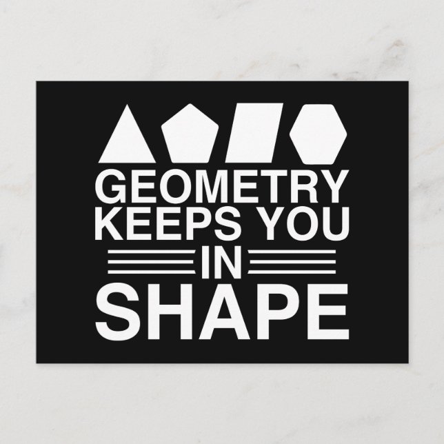 Geometry-Behållor i Shape Math Pun Joke Vykort (Framsida)