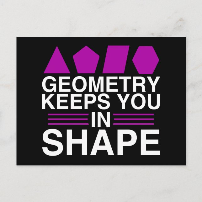Geometry-Behållor i Shape Math Pun Joke Vykort (Framsida)