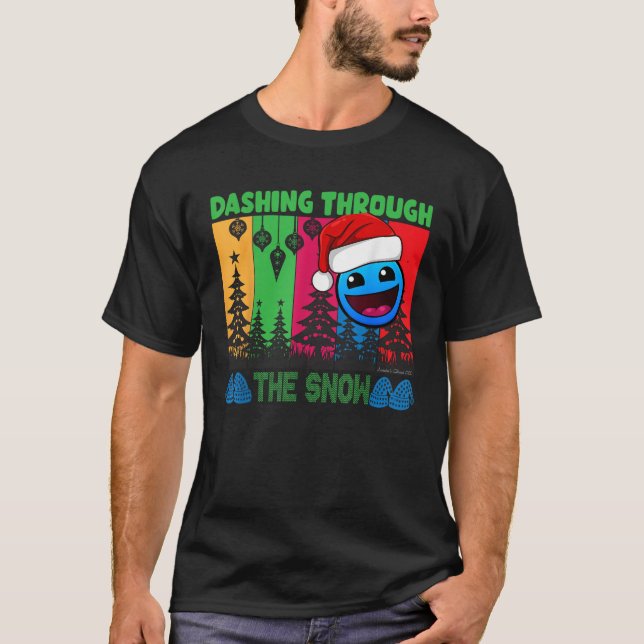 Geometry Dashing Through The Snow Sleep Dash Game  T Shirt (Framsida)
