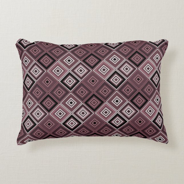 Geometry ethnic patchwork brown burgundy  prydnadskudde (Framsidan)