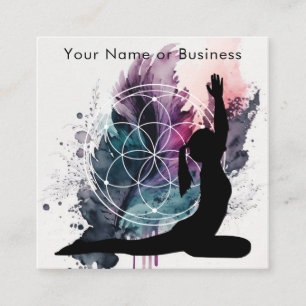 Geometry för Boho Argun Yoga Meditation Helig Fyrkantigt Visitkort