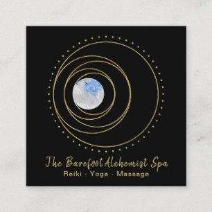 *~* Geometry Luna Lunar Måne Boho Guld Helig Fyrkantigt Visitkort