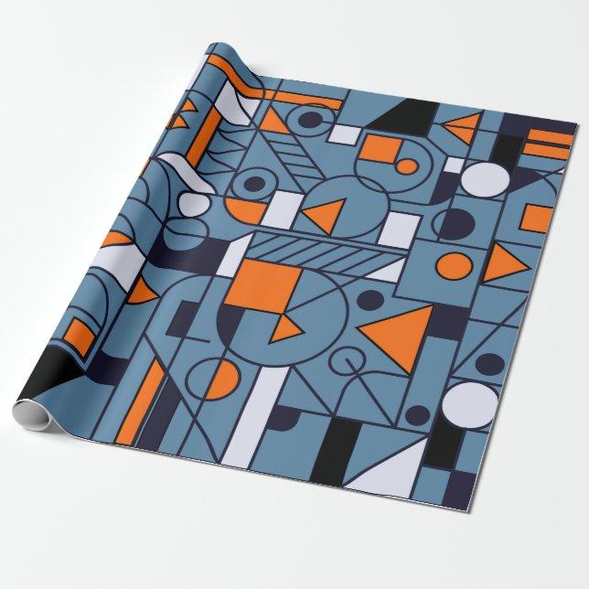Geometry minimalistic artwork retro poster with si presentpapper (Utrullad)