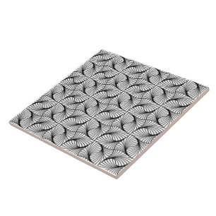 Geometry Mönster Black and White Ceramic Tile Kakelplatta