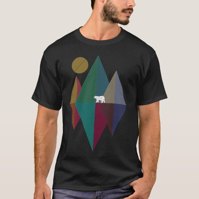 Geometry mountain bear t shirt (Framsida)