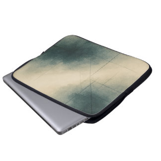 Geometry of Emotion Pt3 Japandi Teal Gray Laptop Fodral