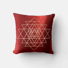 Geometry Peach Rosa ros Guld Triangles Burgundy Kudde