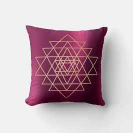 Geometry Peach Rosa ros Guld Triangles Raspberry Kudde