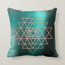 Geometry Peach Rosa ros Guld Triangles Teal