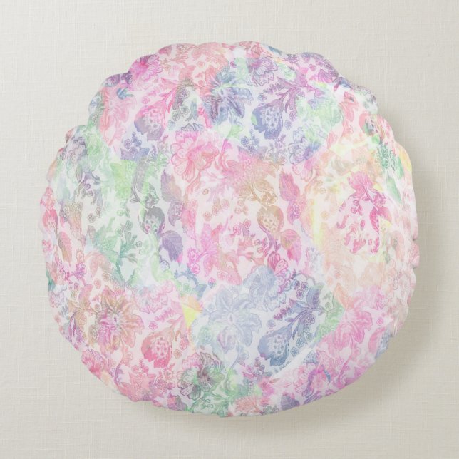 Geometry struktur klassiskt modernt upprepningsmön rund kudde (Framsidan)