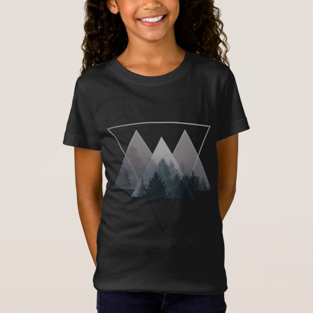 Geometry Triangles Misty Fores T Shirt (Framsida)