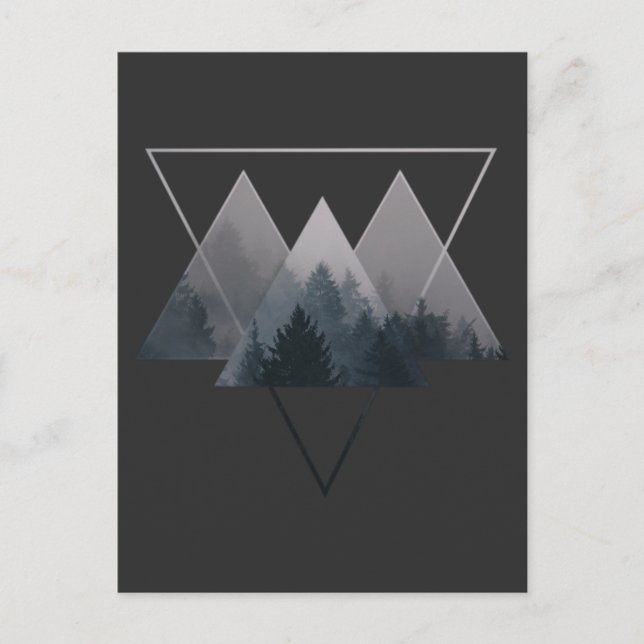 Geometry Triangles Misty Fores Vykort (Framsida)