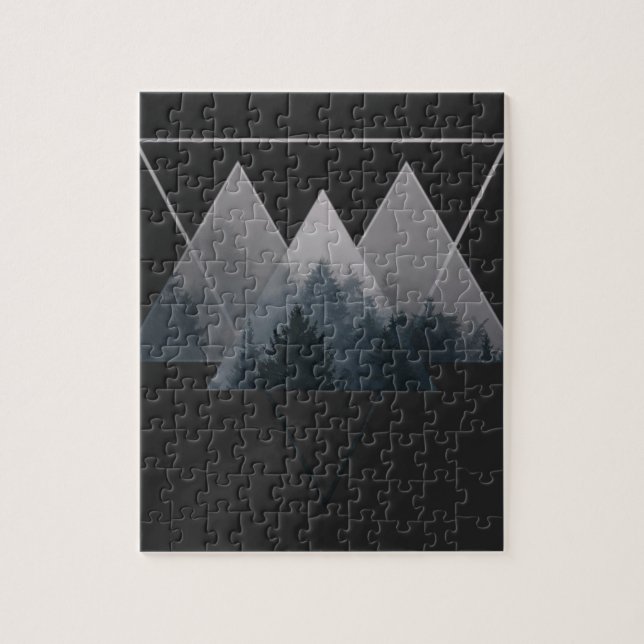 Geometry Triangles Misty Forest Pussel (Vertikal)