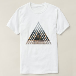 Geometry Triangles Misty Forest T Shirt