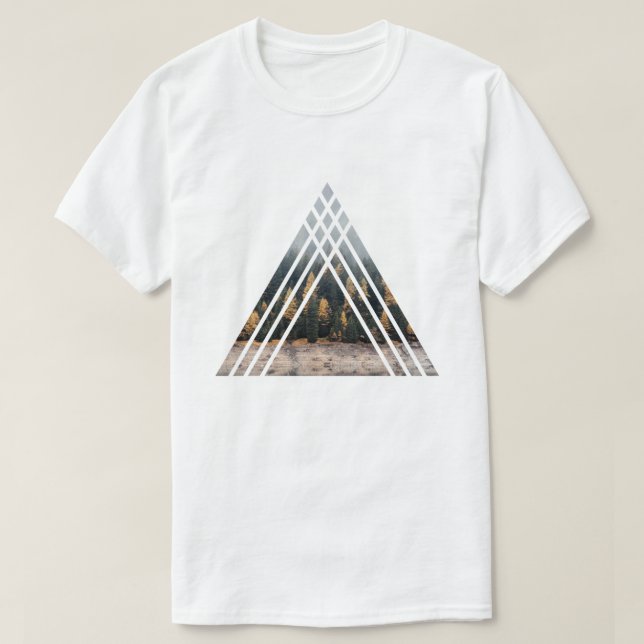 Geometry Triangles Misty Forest T Shirt (Design framsida)