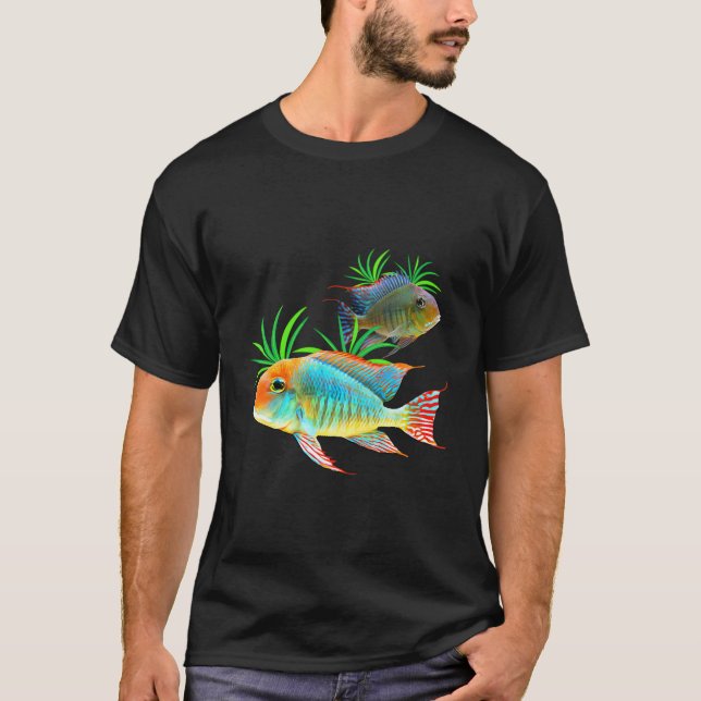 Geophagus Eartheater Cichlid Fish Tank Aquarium Ke T Shirt (Framsida)