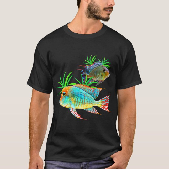 Geophagus Eartheater Cichlid Fish Tank Aquarium T Shirt (Framsida)