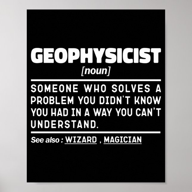 Geophysicist Noun Definition Geophysics Lover Cool Poster (Framsidan)