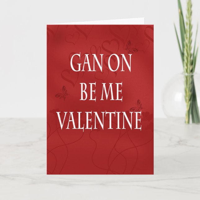 Geordie modernt valentinkort - valentin dag helgkort (Framsida)