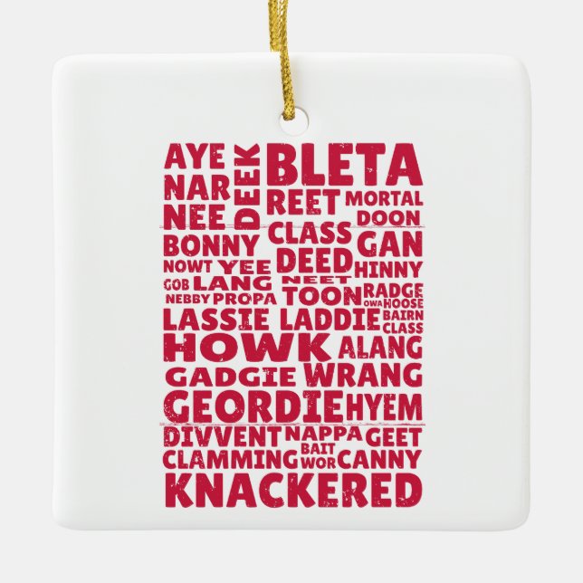Geordie slang Northern English language Julgransprydnad Keramik (Framsida)