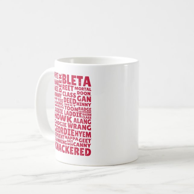 Geordie slang Northern English language Kaffemugg (Framsida vänster)