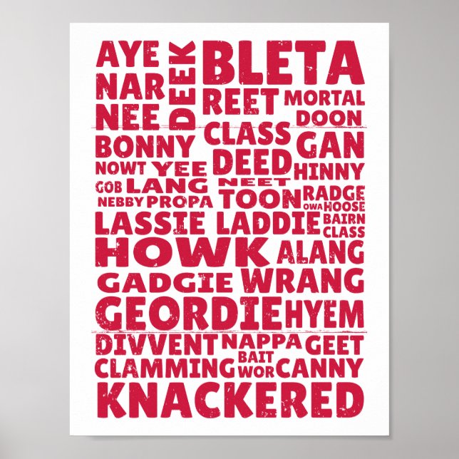 Geordie slang Northern English language Poster (Framsidan)