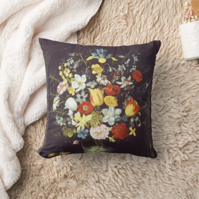 Georg Flegel Big biet av blommor (i nisch) Kudde (Filt)