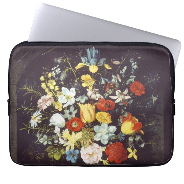 Georg Flegel Big biet av blommor (i nisch) Laptop Fodral (Framsidan)