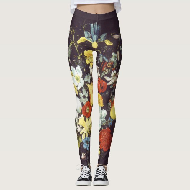 Georg Flegel Big biet av blommor (i nisch) Leggings (Framsida)