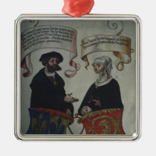 Georg Fugger hans fru Regina Imhoff, 'Geheim Julgransprydnad Metall