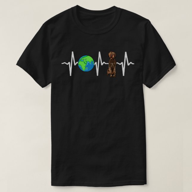 Georg, Globe Planet, omstulit Pointing Griffon Hea T Shirt (Design framsida)